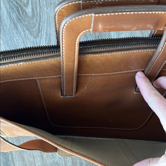 Ghurka Tan Briefcase with Structured Design and Adjustable Strap - Picture 5 of 5